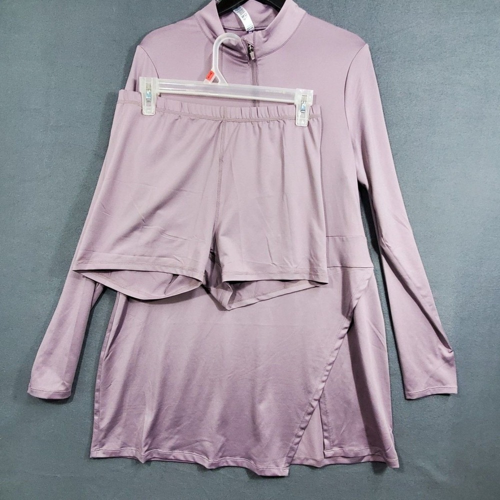 Kyodan Golf Womens 2 Pc Shirt And Shorts Size L Purple UPF 50
